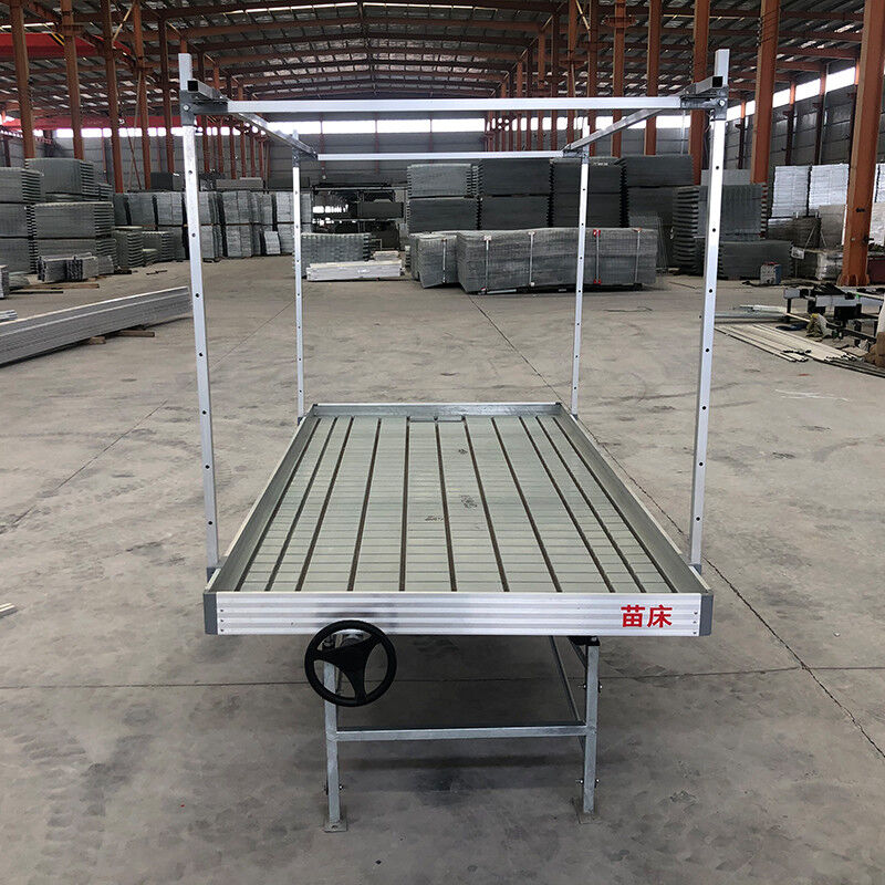 ইব এবং ফ্লো 4FT * 8FT উল্লম্ব হাইড্রপোনিক মুভযোগ্য রোলিং বেঞ্চ স্টল সহ গ্রো টেবিল